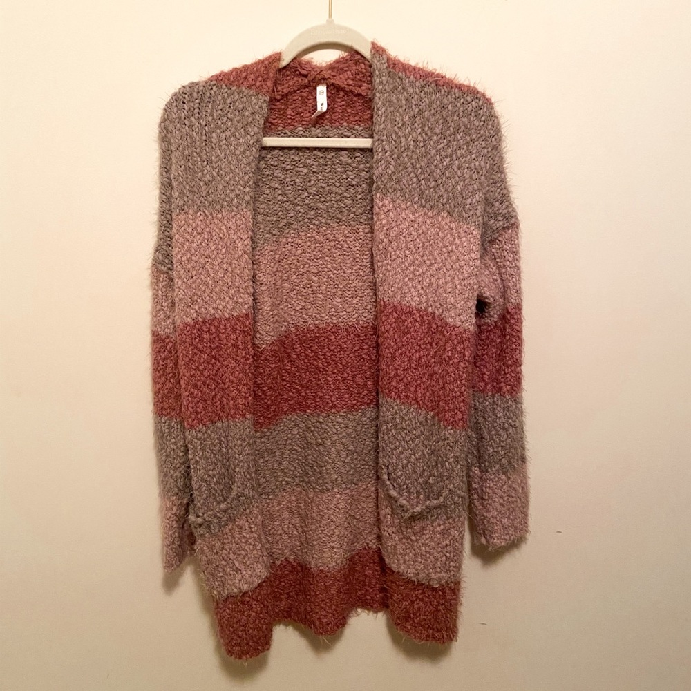Mauve stripped cardigan